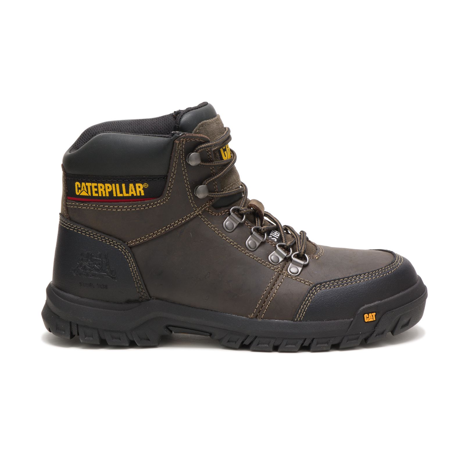 Caterpillar Outline Steel Toe Philippines - Mens Work Boots - Dark Grey 50642XGRB